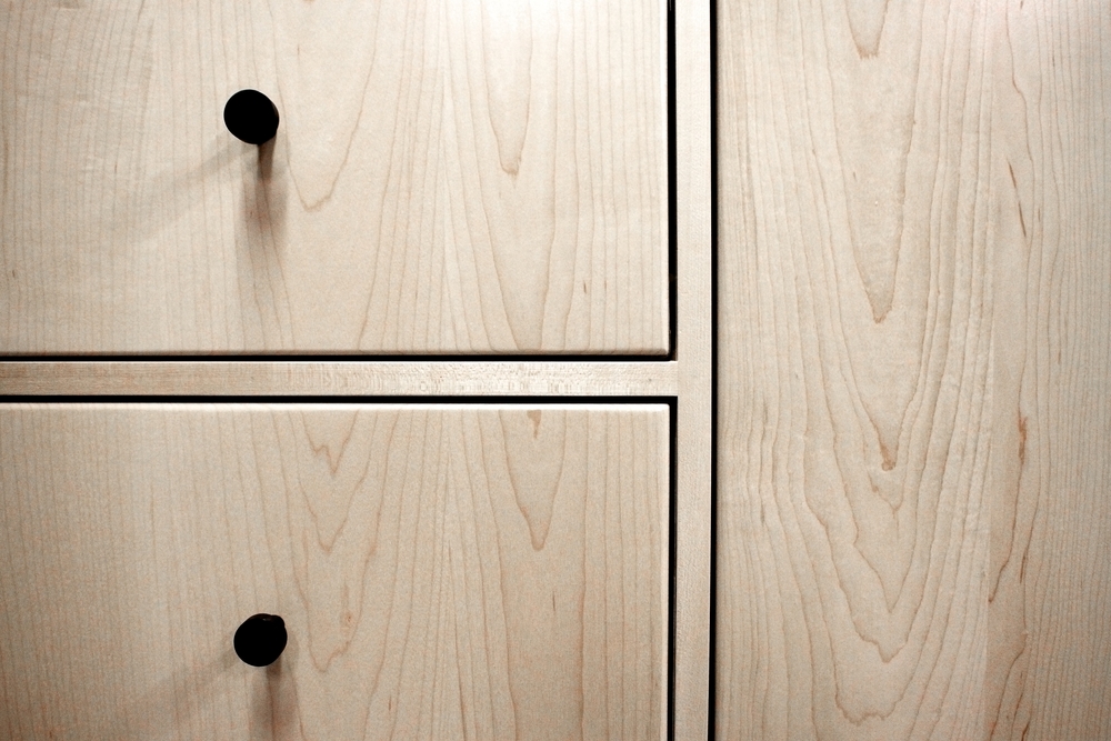 Front,view,of,fully,inset,maple,cabinet,drawers,and,door