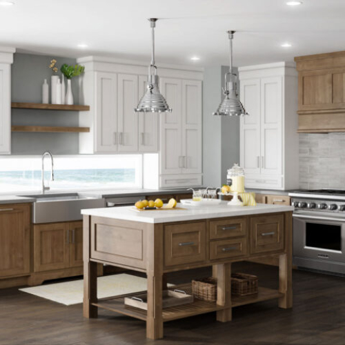 Standard Overlay Knotty White Kitchen
