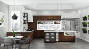 Walnut Pearl Contemporary Kitchen 1